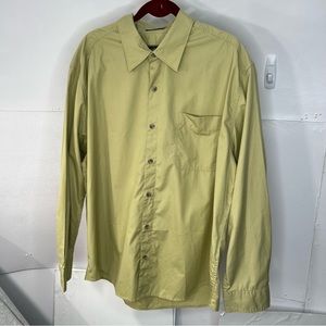 Eddie Bauer 80 2 ply cotton poplin long sleeve shirt. Mens XL celadon